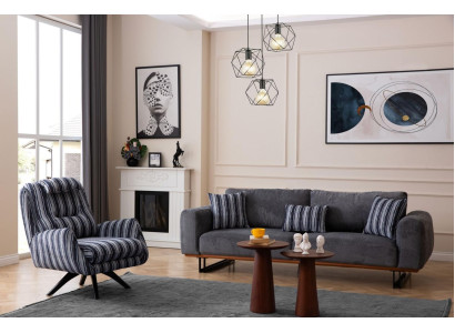 Set da soggiorno designer salotto 4 +1 posti divano mobili soggiorno 2 pz.