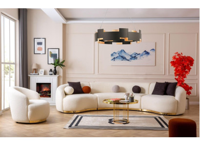 Set soggiorno moderno del designer. Divano rotondo + 1 poltrona, 2 pezzi.