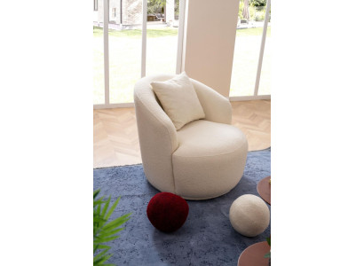 Poltrona moderna bianca per soggiorno in tessuto design arredamento salotto club.