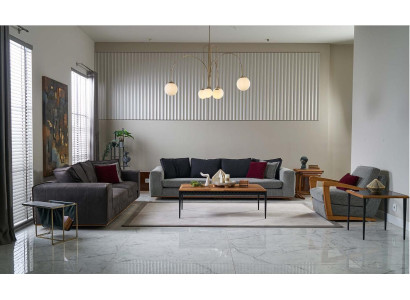 Moderno set di divani, divano singolo, grigio, divano in tessuto, divano imbottito.