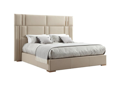 Camera da letto di lusso Letto Mobile design Letto matrimoniale Bianco Tessile Legno Nuovo