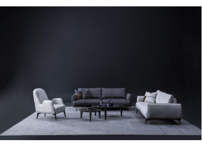 Sofà a tre posti e poltrona da salotto Set Design Moderno Divano in tessuto