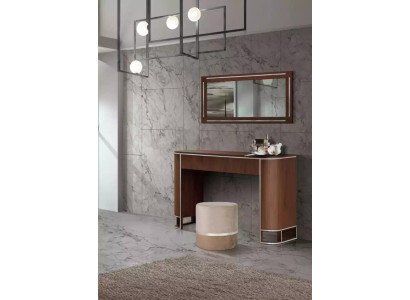 Tavolo da toeletta completo del designer con specchio, mobili moderni nuovi, set 2 pezzi.