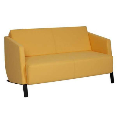 Giallo divano moderno per il soggiorno a due posti in tessuto di lusso nuovissimo.