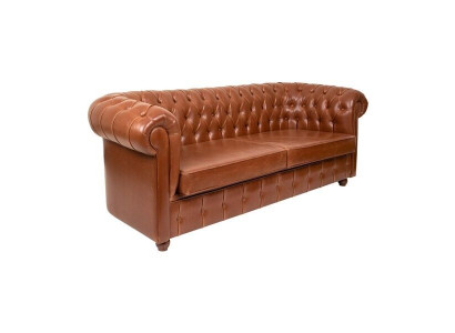 Sofà moderno Chesterfield marrone di lusso a tre posti