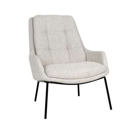 Sedia imbottita di design, poltrona grigia di lusso in tessuto, monoposto.