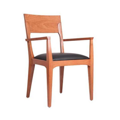 Sedia in legno marrone di design, singola poltrona da pranzo di lusso, mobili monoposto.