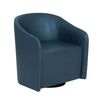 Sedia blu da designer, poltrona in tessuto monoposto, poltrona relax moderna.