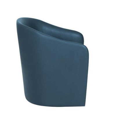 Sedia blu da designer, poltrona in tessuto monoposto, poltrona relax moderna.
