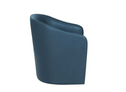 Sedia blu da designer, poltrona in tessuto monoposto, poltrona relax moderna.