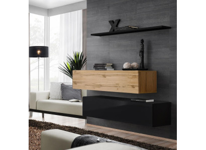 Mobili da soggiorno di lusso Parete attrezzata 130 cm Set di design da 3 pezzi Armadio a muro