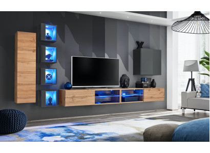 Set parete attrezzata 320 cm Mobile a parete Supporto TV Moderno Madia Mobili soggiorno