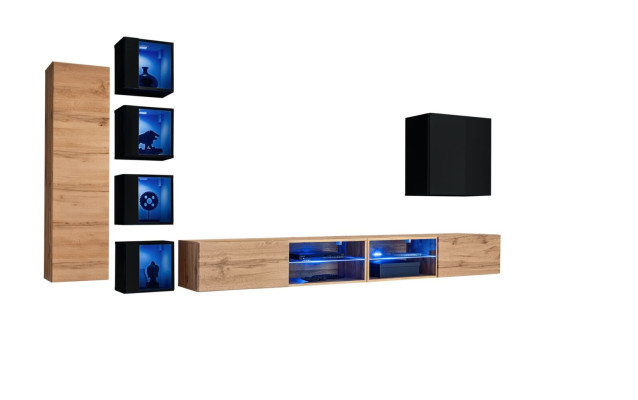 Completamente moderno designer parete attrezzata scaffali supporto TV mobili in legno armadietto a parete