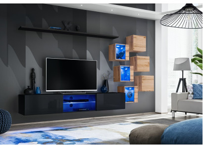 Mobili in legno Moderno Soggiorno Composizione designer Mobili da soggiorno Supporto TV Armadio a parete