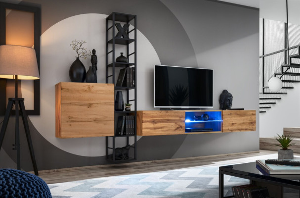 Wandregale Wohnwand Wandschrank Design mensola porta TV credenza di lusso nuova
