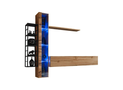 Sistema di scaffali per soggiorno di design Braun Mobili di lusso per soggiorno Set completo di mobili sideboard.