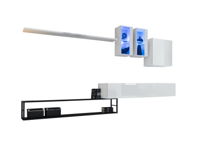 Muro attrezzato completo Design di lusso per soggiorno Mobili bianchi TV Stand Sideboard