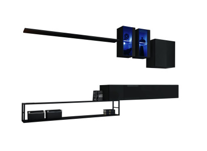 Mobile porta TV di lusso moderno in legno nero da design.