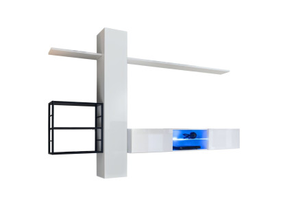 Mobile parete 270 cm Armadio Bianco Scaffali da parete Arredamento