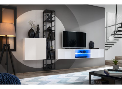 Set completo soggiorno 3 pezzi lusso parete attrezzata mobile TV design