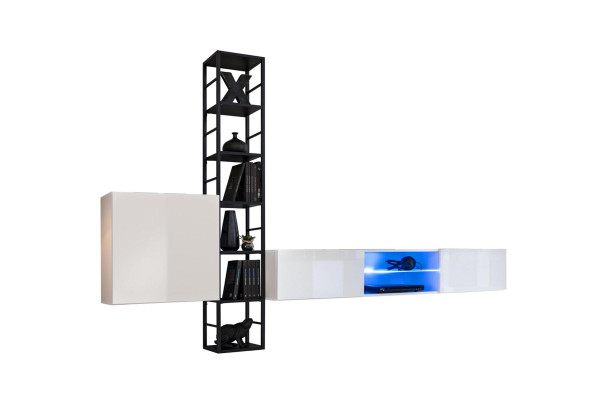 Set completo soggiorno 3 pezzi lusso parete attrezzata mobile TV design