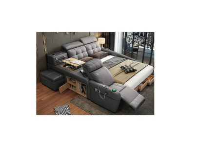 Design multifunzione Letto Grande in ecopelle Hotel Imbottito 180x200 Nuovi letti