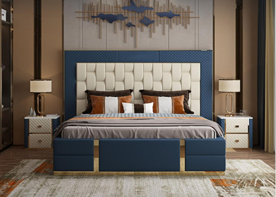 Design Boxspring letto Moderno Letti Letto Letto Matrimoniale Hotel Lusso 180x200 Nuovo