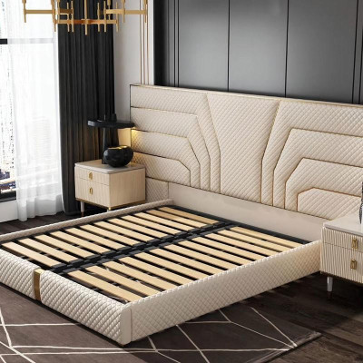 Designer Letto Letti Letto Imbottito in Metallo Oro 180x200 Letto Matrimoniale Letto Matrimoniale