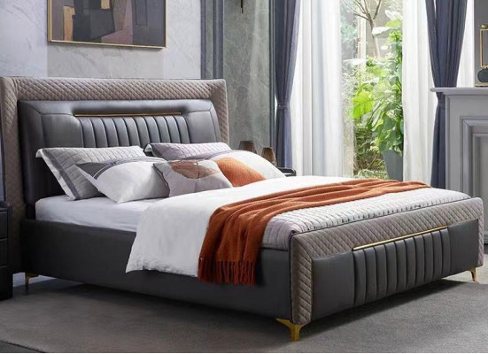 Moderno letto letto moderno in pelle di lusso Letto matrimoniale letto moderno nuovo
