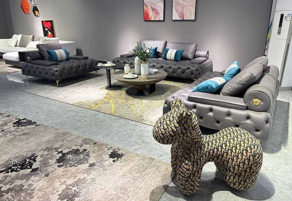 Set soggiorno 3 pezzi nero, salotto con divani 3 + 2 + 1 posti nuovo legno.