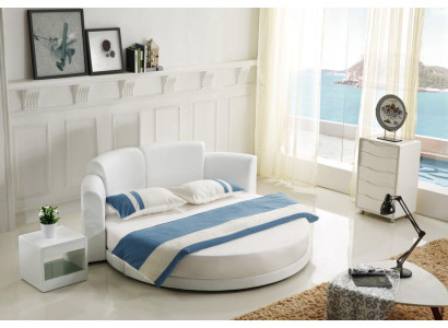 Letto design Letti Letto imbottito Letto rotondo 200x200 Letto matrimoniale Letto matrimoniale LED