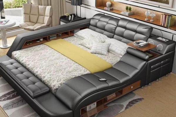 Letto matrimoniale di lusso Chesterfield 180x200 design multifunzionale nuovo