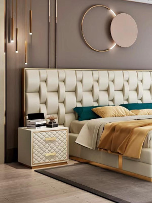 Design comodino tavolini da caffè camera da letto di lusso in legno