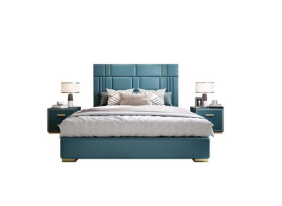 Set da camera da letto Designer di lusso, gruppo di 3 pezzi, nuovo letto 2x comodino.
