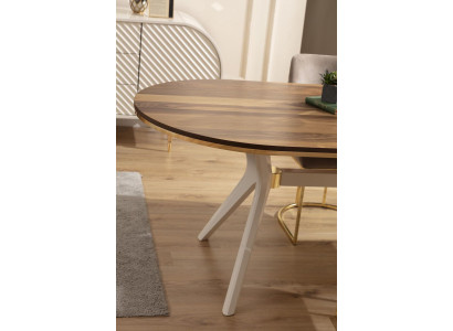 Gruppo da pranzo di lusso per sala da pranzo, angolo pranzo, tavolo da pranzo, tavolo, sedie, set marrone 5 pezzi.