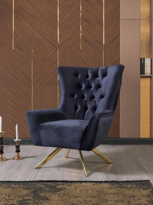 Chesterfield set divano a tre posti poltrona blu lusso 3 pezzi 3+3+1