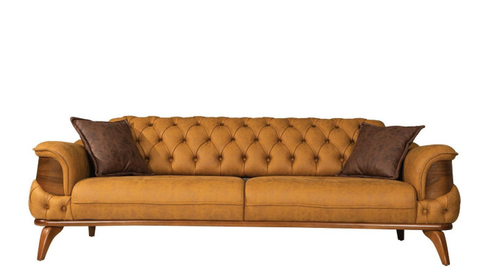 Chesterfield set di divani di lusso con divano a tre posti e poltrona, 3 pezzi.
