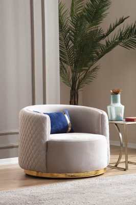 Set divano moderno, poltrona a tre posti, mobili in acciaio inossidabile, set di lusso di design.
