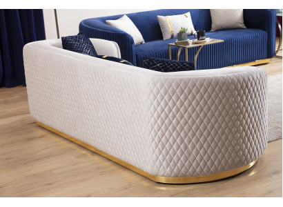 Tre posti in acciaio inox beige mobili di lusso divani design divani soggiorno.