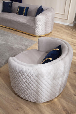 Sedia moderna in acciaio inox Poltrona ad aletta Sedia monoposto di design per il soggiorno