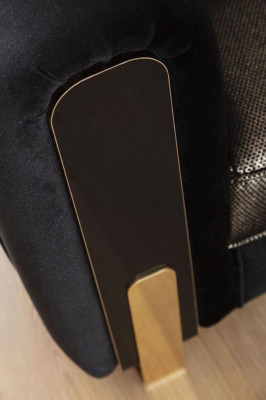 Sedia nera Poltrona relax Design di lusso Soggiorno Singolo Moderno