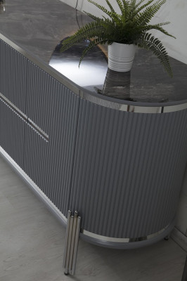 Grigio credenza di lusso, cassettiera, credenza, mobile da sala da pranzo, mobili in legno.