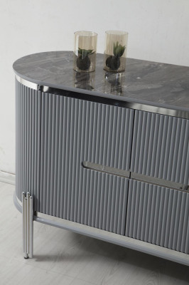 Grigio credenza di lusso, cassettiera, credenza, mobile da sala da pranzo, mobili in legno.