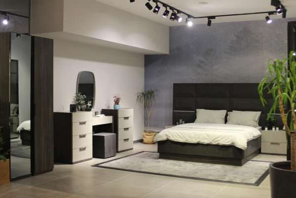 Vanity con specchio Trucco Camera da letto Design Mobili in legno 2 pezzi Nuovo