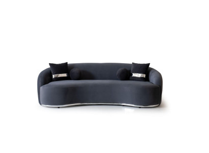Divano designer 4 posti Sofa nero Divani grandi xxl Mobili da seduta 250 cm