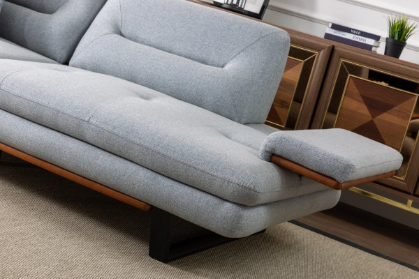 Moderno set di divani 3+1 posti in lusso grigio per soggiorno.