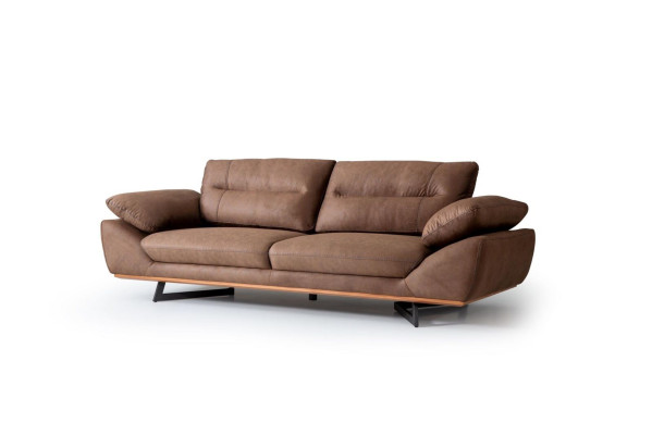 Modern Designer Divano 3 Posti 240cm Divano xxl Divani Imbottiti Design Marrone
