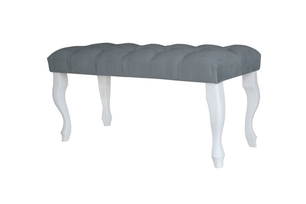 Chesterfield imbottito seduta panchina imbottita textil tessuto legno stile sgabello