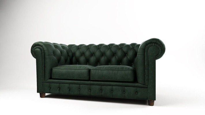 Chesterfield lusso divano a 2 posti in stoffa nuovo
