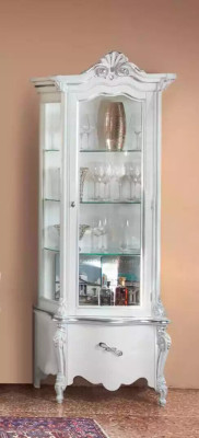 Soggiorno bianco Set TV standtavolino 2x vetrina Mobili di lusso in legno